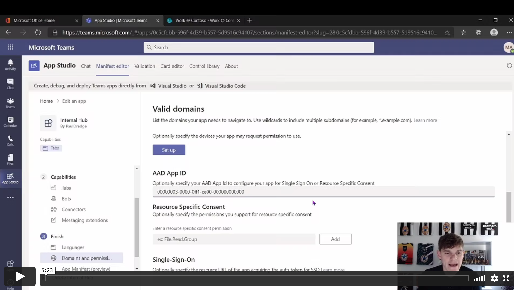 Enabling a sharepoint site as an app in microsoft teams collab365 portal